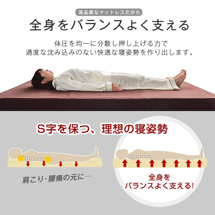 [セミダブル] 高反発マットレス ワンランク上の高密度30D 厚み10cm〔13810017〕