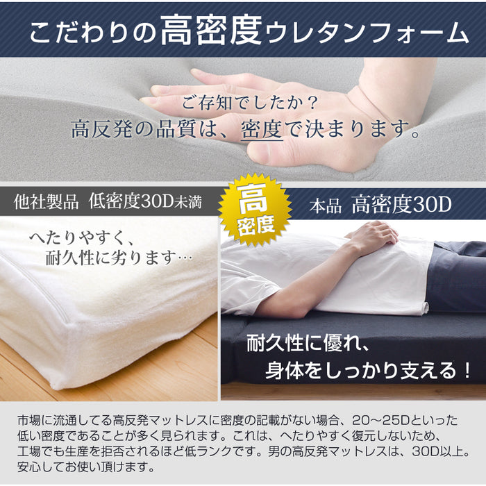 [シングル] 男の高反発ソファマットレス 4way 竹炭 消臭 ソファベッド〔13810128〕