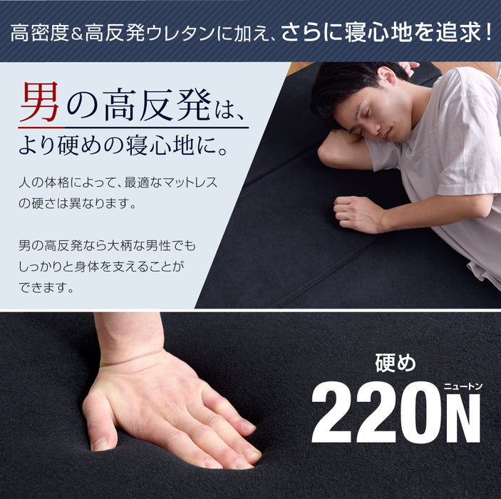 [シングル] 男の高反発ソファマットレス 4way 竹炭 消臭 ソファベッド〔13810128〕