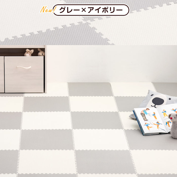 6畳 ジョイントマット 32枚 大判59cm サイドパーツ付 抗菌 防音 床暖房対応〔18700006〕