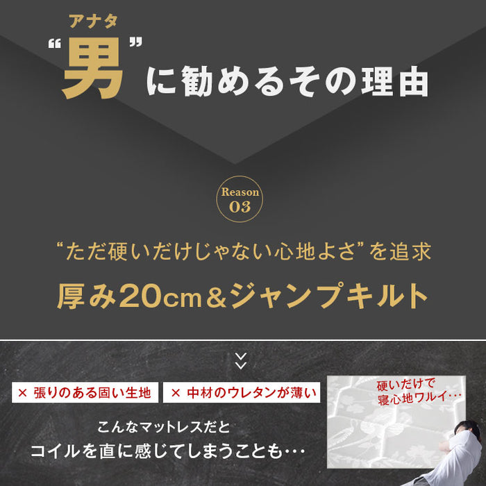 [シングル］男のボンネルコイル マットレス 厚み20cm メッシュ 硬め〔17800066〕
