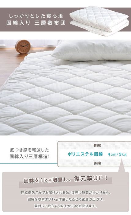 [シングル] 布団３点セット 日本製 抗菌 防臭 清潔 洗える 〔22200019〕