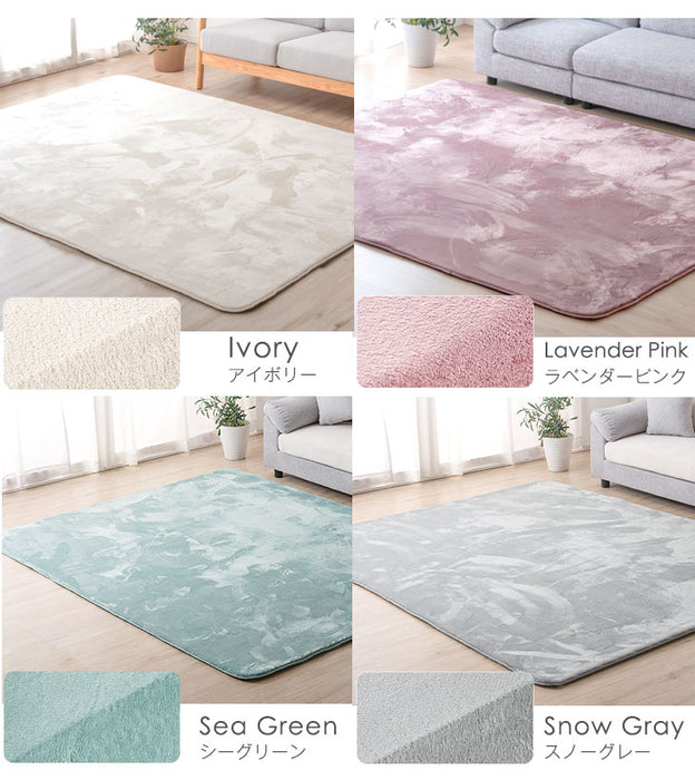 ［2畳用］185×185cm 高反発ラグ ホットカーペット 2点セット 滑り止め付〔30300019〕