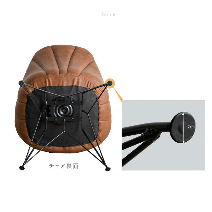 ［単脚］回転式 ダイニングチェア 肘付 座面高45cm スチール〔14810075〕