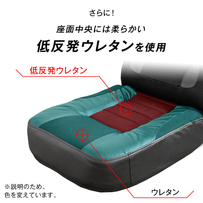 1人掛け スーパーハイバック ゲーミング座椅子 18段階 リクライニング 低反発 メッシュ コンパクト〔15210057〕