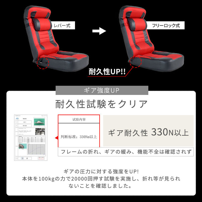 1人掛け スーパーハイバック ゲーミング座椅子 18段階 リクライニング 低反発 メッシュ コンパクト〔15210057〕