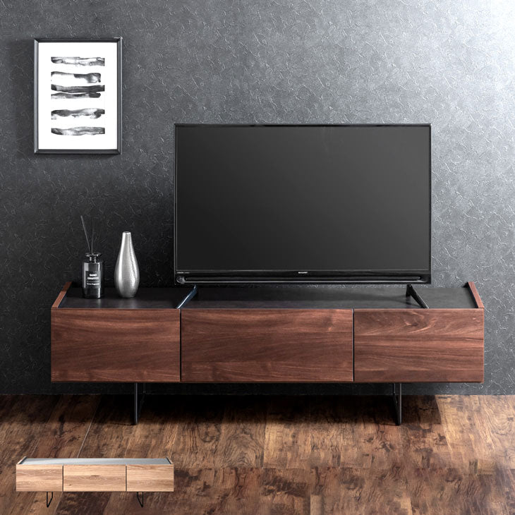 国産テレビボード　150cm 完成品　大川家具 幅150cm テレビ台 ローボード 完成品 国産 収納 木目調 脚付き