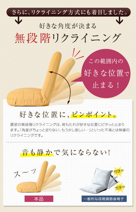 BIG ポケットコイル 座椅子 ポケットコイル 無段階 リクライニング座椅子 レバー式  〔16210001〕
