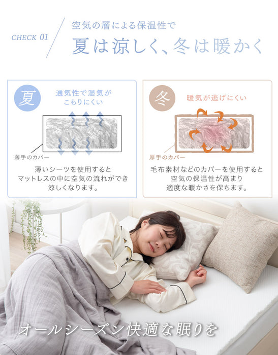 セミダブル] 高反発マットレストッパー 厚み2cm メッシュ リバーシブル