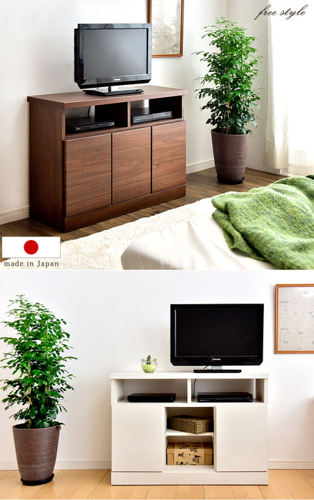 ［幅90］国産 完成品 テレビ台 ハイタイプ キャビネット テレビボード 収納 北欧 木製【超大型商品】 〔17010054〕