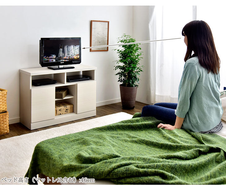 ［幅90］国産 完成品 テレビ台 ハイタイプ キャビネット テレビボード 収納 北欧 木製【超大型商品】 〔17010054〕
