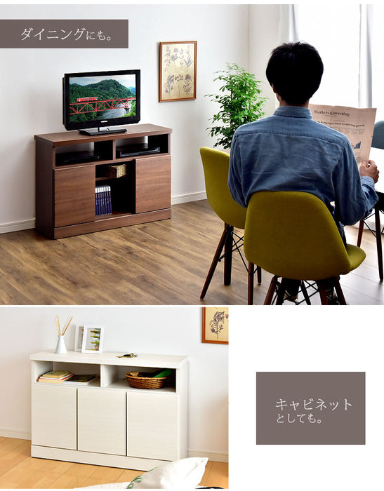 ［幅90］国産 完成品 テレビ台 ハイタイプ キャビネット テレビボード 収納 北欧 木製【超大型商品】 〔17010054〕
