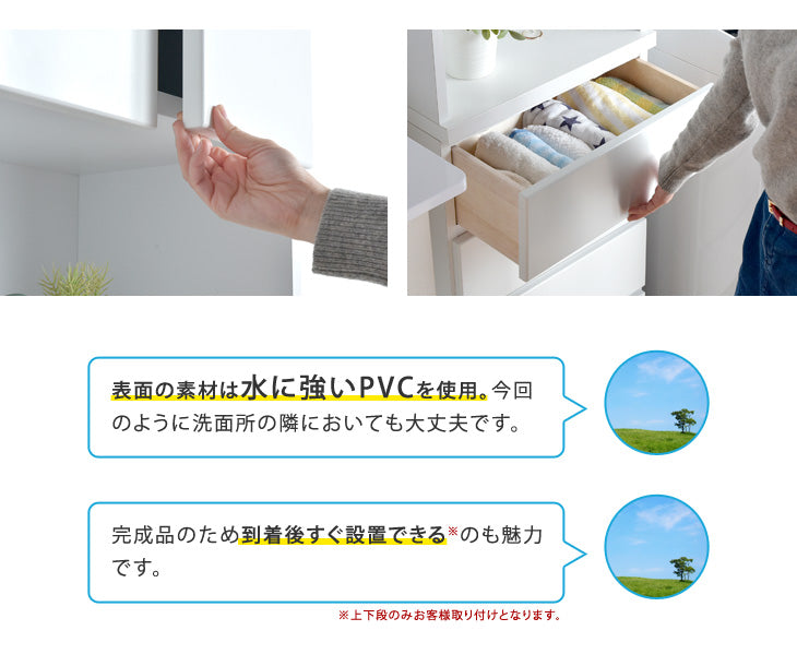[幅45cm] 隙間収納 キッチン収納 ランドリーラック 完成品 国産 〔17010073〕