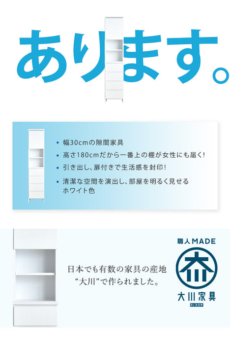 [幅30cm] 隙間収納 キッチン収納 ランドリーラック 完成品 国産 〔17010071〕