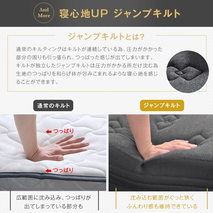 ［シングル］男の脚付マットレス 竹炭消臭 ボンネルコイル 硬め 消臭 抗菌 3Dメッシュ 通気性抜群〔17800116〕