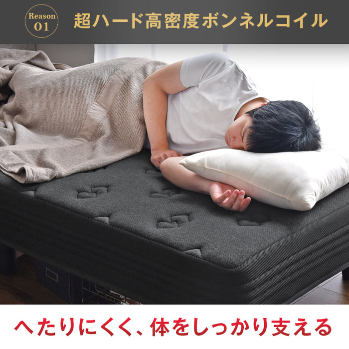 ベッド 脚付きマットレス ホワイト ダブル 通常丈 ボンネルコイル