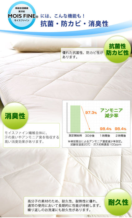 [シングル・2枚組] 除湿 敷きパッド 日本製 モイスファイン 洗える 〔18510008〕