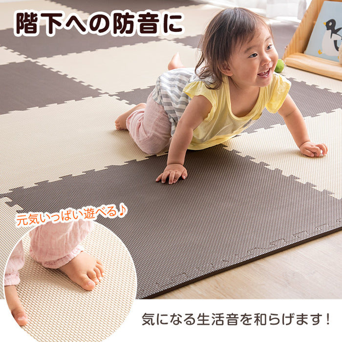 6畳  ジョイントマット 32枚 大判59cm 防音 防炎タイプ サイドパーツ付 防音 断熱 単色 床暖房対応〔49400006〕