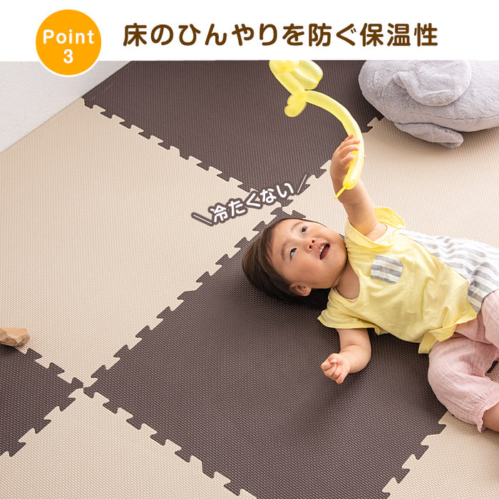 6畳  ジョイントマット 32枚 大判59cm 防音 防炎タイプ サイドパーツ付 防音 断熱 単色 床暖房対応〔49400006〕