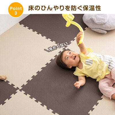 12畳 ジョイントマット 64枚 大判 59cm 防炎タイプ サイドパーツ付 防音 防炎 断熱 床暖房対応〔49400003〕
