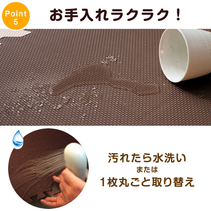 6畳  ジョイントマット 32枚 大判59cm 防音 防炎タイプ サイドパーツ付 防音 断熱 単色 床暖房対応〔49400006〕