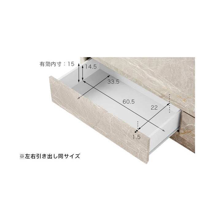 ［幅155-260］ 伸縮式 テレビ台 大理石調 完成品 マーブル柄〔20010005〕