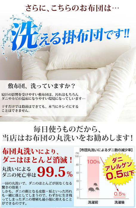 [シングル] 掛布団 日本製 洗える ほこりが出にくい 清潔  〔19800005〕