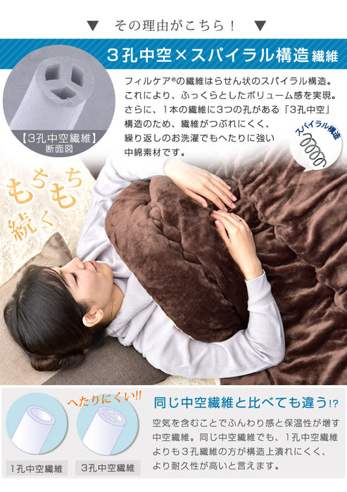 手触り抜群！丸洗いもOK 日本製 フランネル こたつ用掛け布団 長方形 285×205cm 対応こたつサイズ 150×90cm用 〔19800022〕