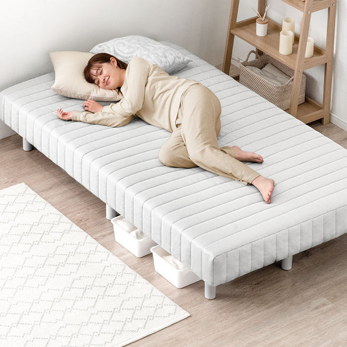 セミダブル] ワントーンデザイン 洗えるカバー脚付きマットレス 安全な