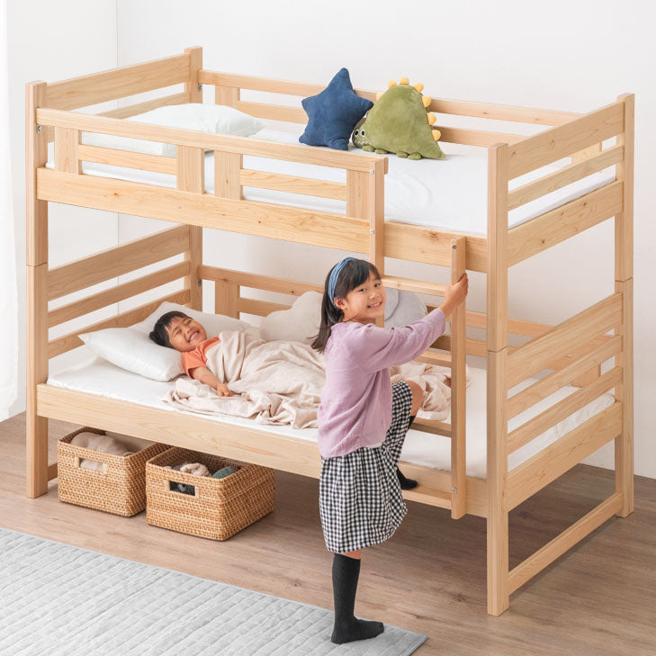 咲 ひのき２段ベッド 蜜ろう仕上げでお子様も安心してお使いいただけるベッド
