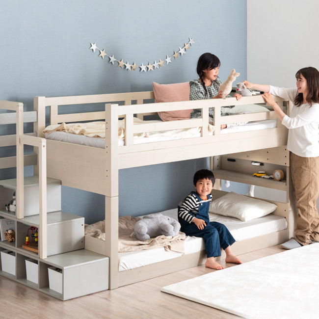 二段ベッド 子供大人用 ベッド 耐震 頑丈ベッドロー木製
