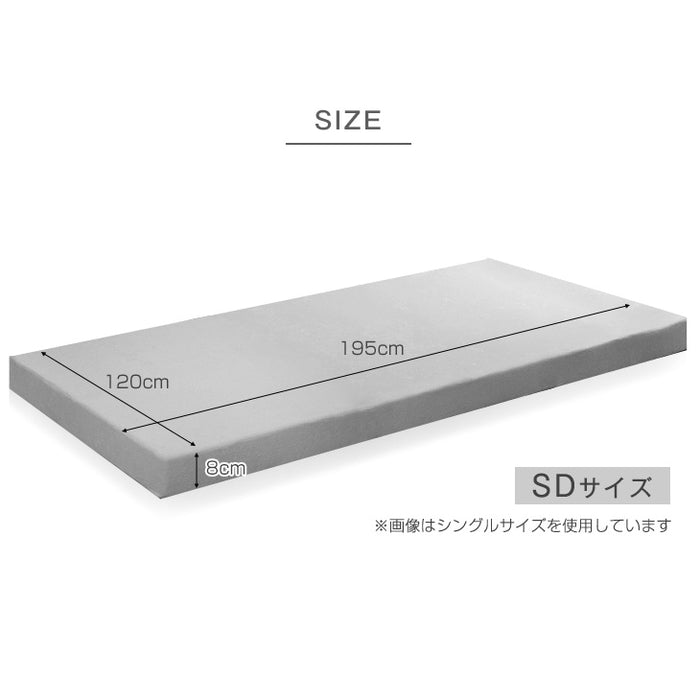 《シリーズ累計200万枚突破》［セミダブル］低反発マットレス 厚み8cm 洗えるカバー付 エコテックス生地 除臭 ウレタン 低反発マット マットレス〔13810005〕