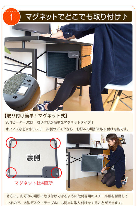 2個セット デスクパネルヒーター 3時間タイマー付  省エネ 薄型 コンパクト 足元ヒーター〔21300006〕