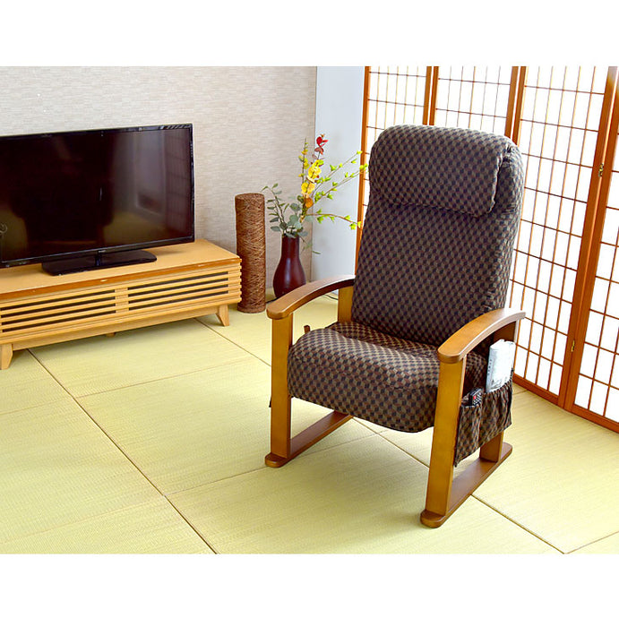 一人掛け] リクライニングチェア 木製レバー式 高座椅子