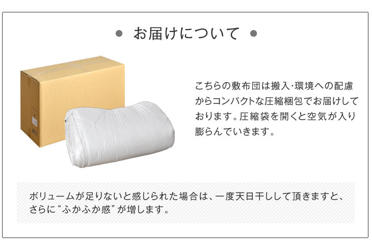[シングル] 極厚4層 敷布団 日本製 防ダニ 抗菌防臭 吸汗速乾 マットレス不要 帝人マイティトップ〔22200013〕