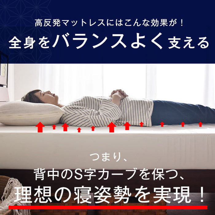 [ダブル] 高反発マットレス 極厚17cm 日本製 硬め 〔23300049〕