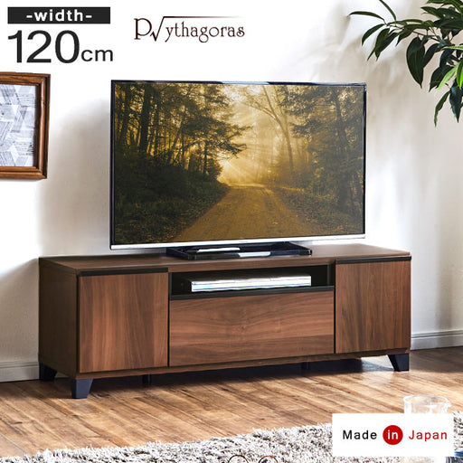 幅120㎝ 国産 完成品 テレビ台 *ピタゴラス-TG* 〔24900004