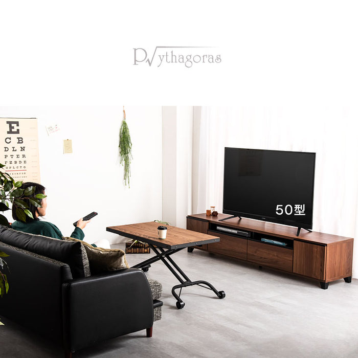 幅180cm 国産 完成品 テレビ台 *ピタゴラス-TG*  【超大型商品】 〔24900007〕