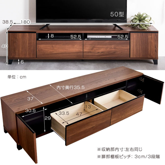 幅180cm 国産 完成品 テレビ台 *ピタゴラス-TG*  【超大型商品】 〔24900007〕