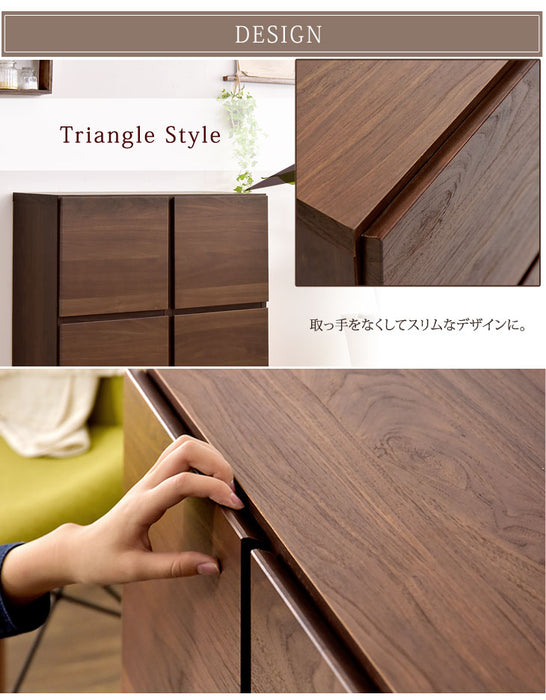 幅73㎝ 2列3段 キャビネット チェスト 国産 完成品 木製 本棚 大川家具 収納 キッチン【超大型商品】〔24900017〕