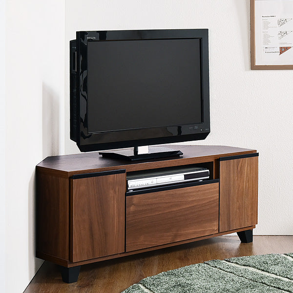 幅100㎝ テレビ台 国産 コーナータイプ *ピタゴラス-TG* 完成品〔24900046〕