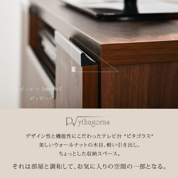 幅100㎝ テレビ台 国産 コーナータイプ *ピタゴラス-TG* 完成品〔24900046〕