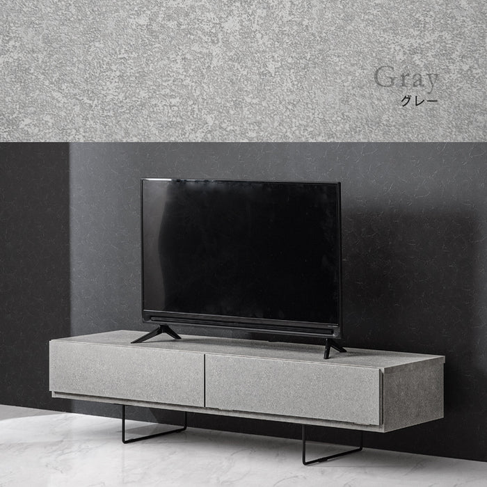 幅150cm セラミック調 テレビ台  国産 完成品〔24900051〕