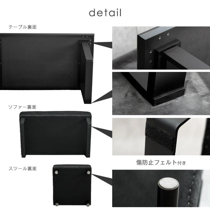 4人掛け アーバンスタイル L字ソファダイニング4点セット ストーン調  LDソファ 【超大型商品】〔30030050〕