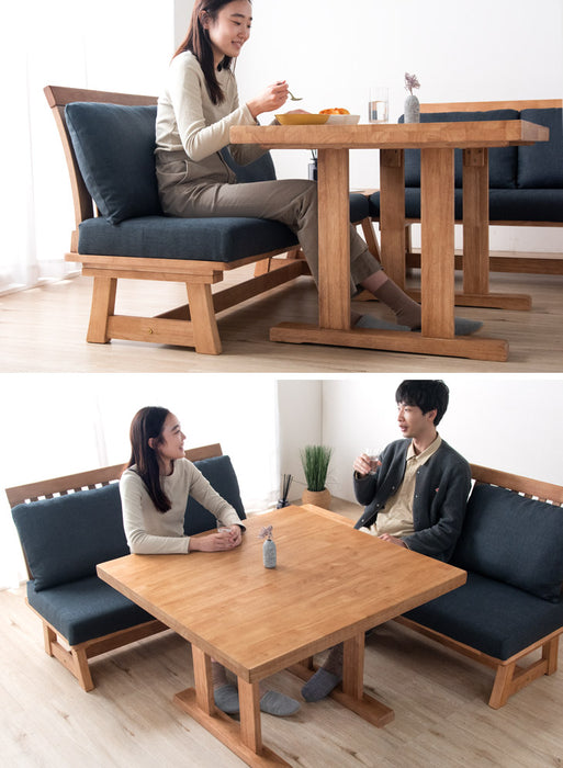 4人掛け 和モダン リビングダイニング4点 セット 天然木 コーナー【搬入設置込み】【超大型商品】〔30030008〕
