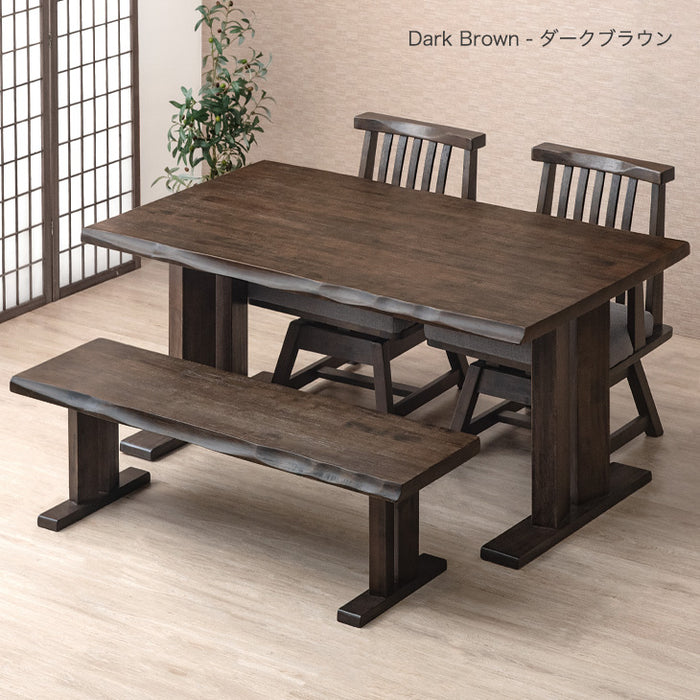 4人掛け 幅150cm 和風 ダイニングテーブル4点セット 回転椅子【超大型商品】 〔30030018〕