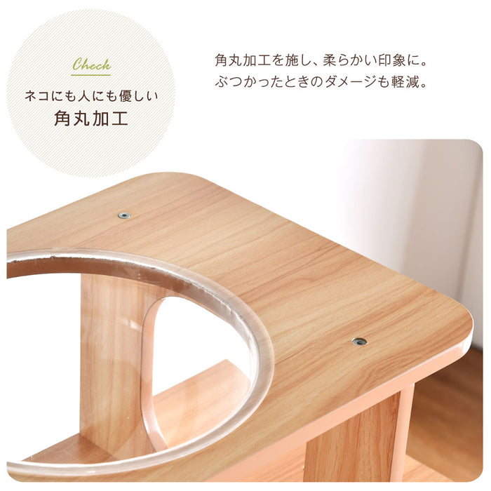当店オリジナル 木製キャットタワー 高さ120cm 幅145cm 据え置き 麻紐 爪とぎ キャットウォーク多頭飼い  〔32000030〕