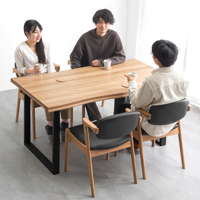 [150×85]ダイニングテーブル＋チェア  5点セット オーク無垢  4人掛け 【超大型商品】〔33010112〕