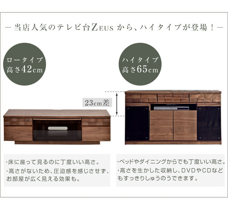 ［幅120cm］ 国産 完成品 テレビ台 ハイタイプ *ゼウス-TG*  【超大型商品】 〔36800006〕