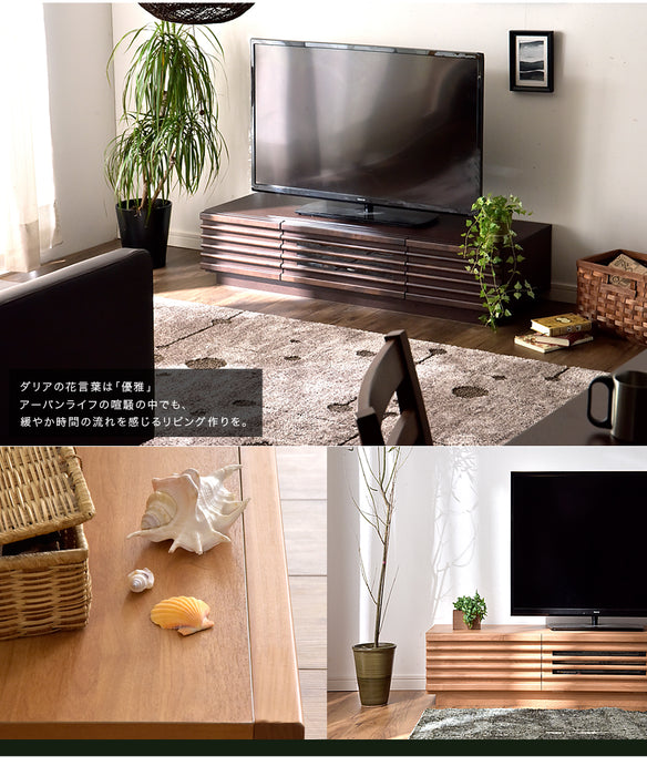 幅120cm アルダー無垢 国産 完成品 テレビ台 ロータイプ *ダリア-TG